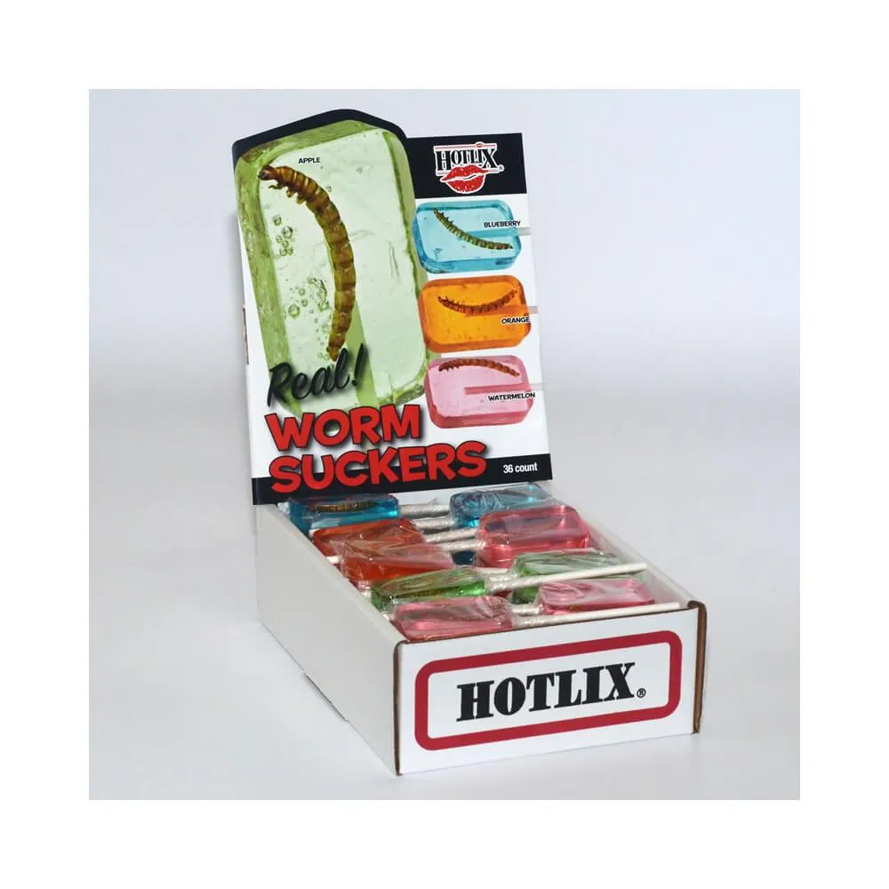 Hotlix Worm Suckers Assorted Fruit Flavors: 36-Piece Box - Image 2