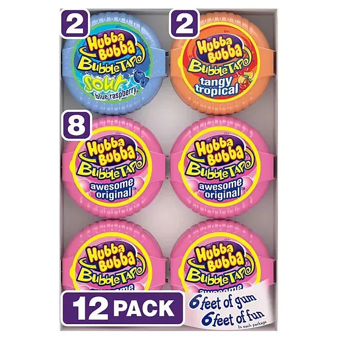 Hubba Bubba Bubble Tape Gum Rolls Assortment: 12-Piece Box - Image 2