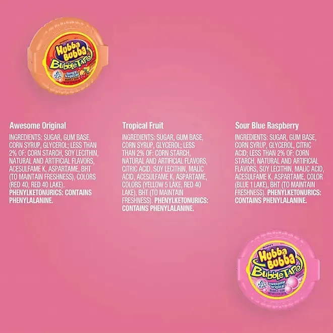 Hubba Bubba Bubble Tape Gum Rolls Assortment: 12-Piece Box - Image 5