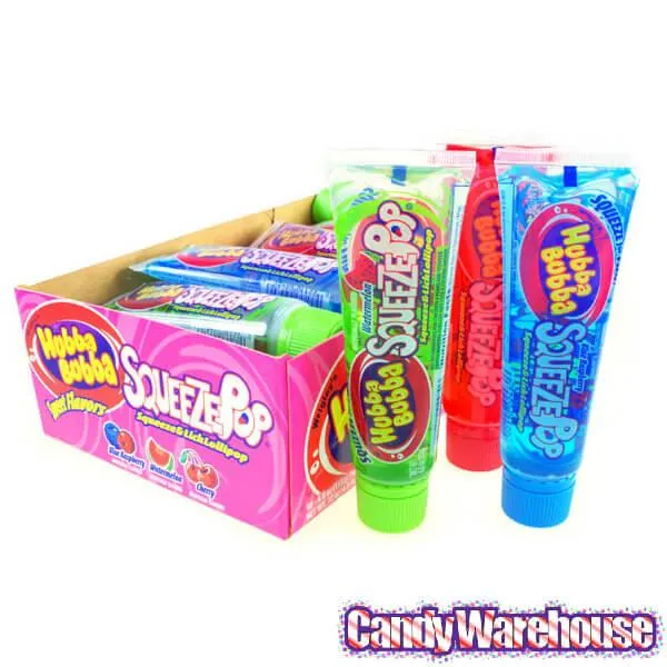 Hubba Bubba Squeeze Pop Liquid Candy Tubes - Sweet Flavors: 18-Piece Box - Image 3