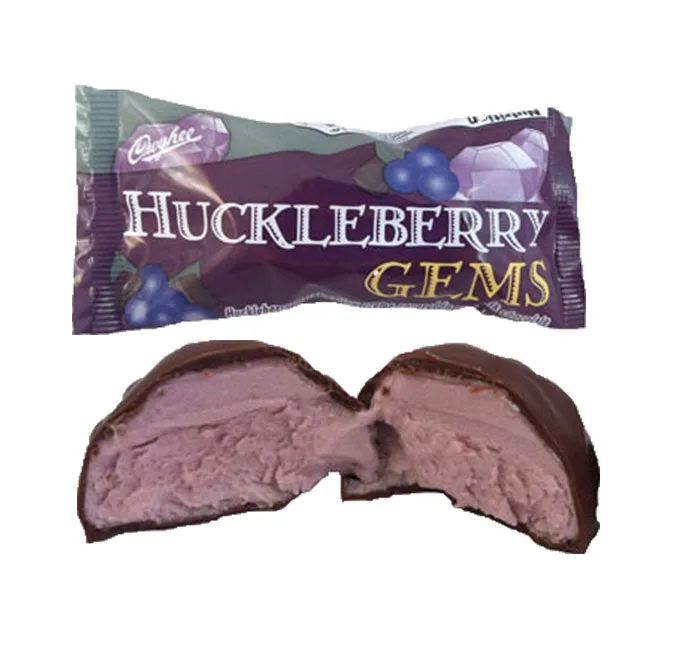 Huckleberry Gems Candy Bars: 18-Piece Box