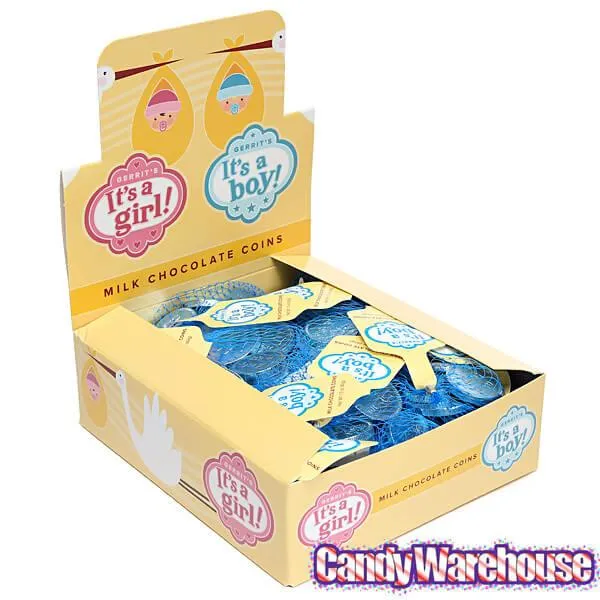 It's a Boy Foiled Chocolate Coins in Mesh Bags: 18-Piece Box - Image 2