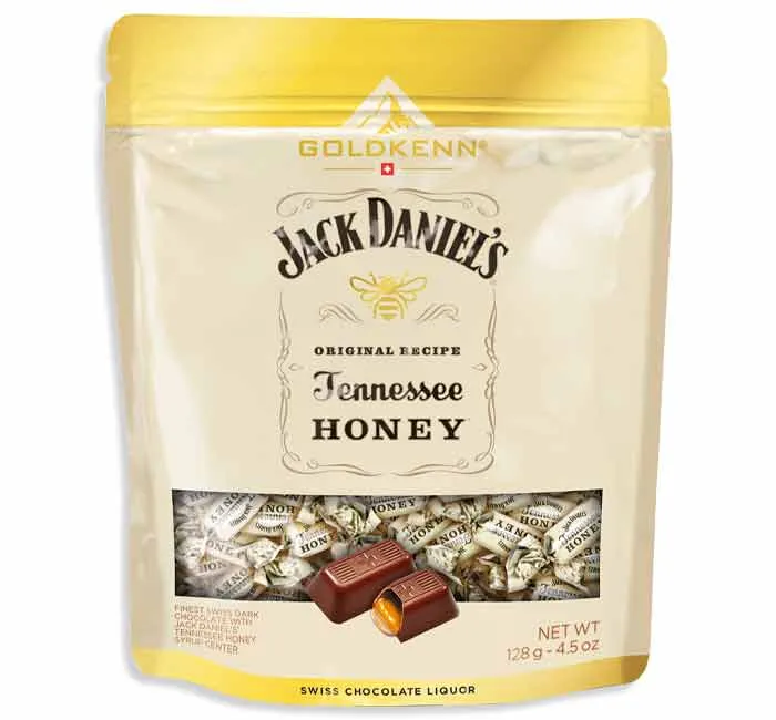 Jack Daniel's Tennessee Honey Liqueur Filled Chocolate Peg Bag: 12-Piece Case
