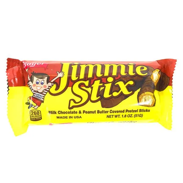 Jimmie Stix Milk Chocolate & Peanut Butter Pretzel Sticks : 20-Piece Box - Image 2