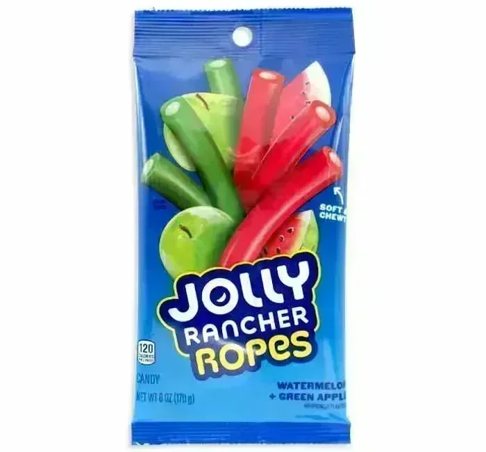 Jolly Rancher Ropes Green Apple & Watermelon Peg Bag: 12-Piece Case