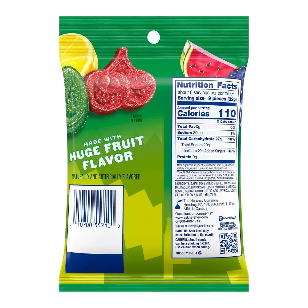 Jolly Rancher Sours Gummies Candy: 6.5-Ounce Bag - Image 3