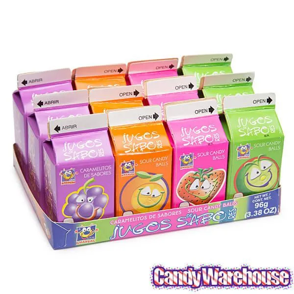 Jugos de Sabo Sour Candy Balls Cartons: 12-Piece Box - Image 3