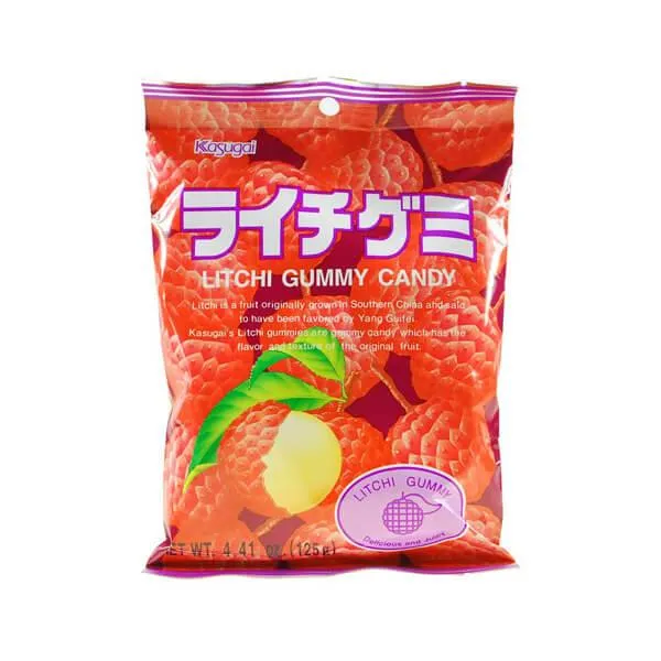 Kasugai Lychee Gummy Candy: 24-Piece Case - Image 2