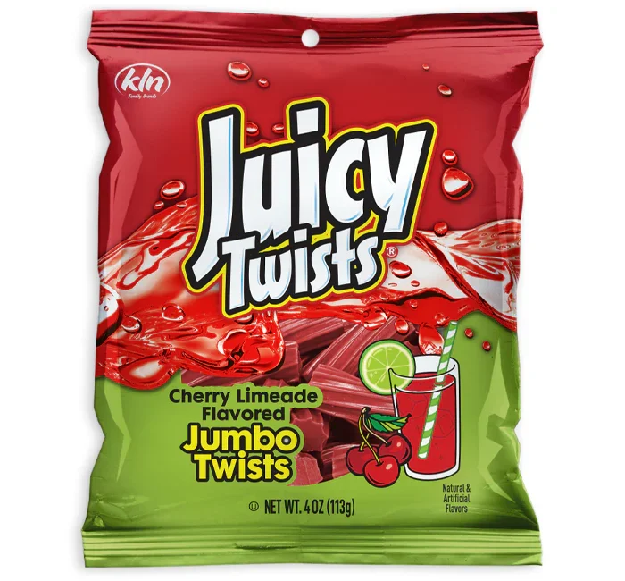 Kenny's Juicy Licorice Twists- Cherry Limeade Peg Bag: 12-Piece Case
