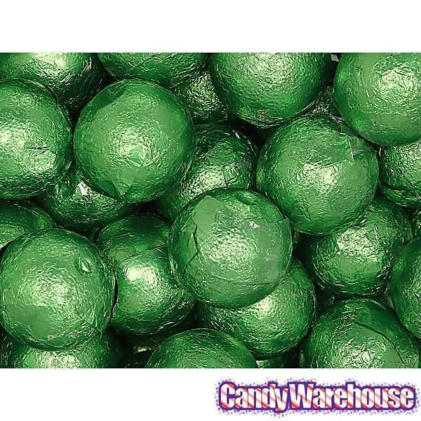 Palmer Foiled Caramel Filled Chocolate Candy Balls - Kiwi Green: 5LB Bag - Image 4