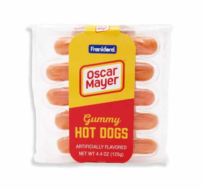 Kraft Oscar Mayer Gummy Hot Dogs: 16-Piece Case