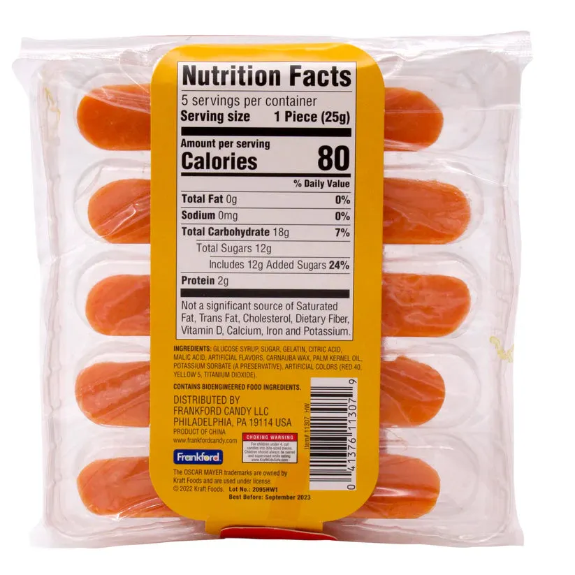 Kraft Oscar Mayer Gummy Hot Dogs: 16-Piece Case - Image 3