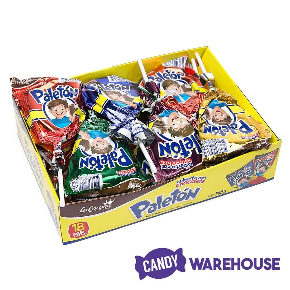 La Corona Paleton Chocolate Covered Marshmallow Lollipops: 18-Piece Box - Image 3