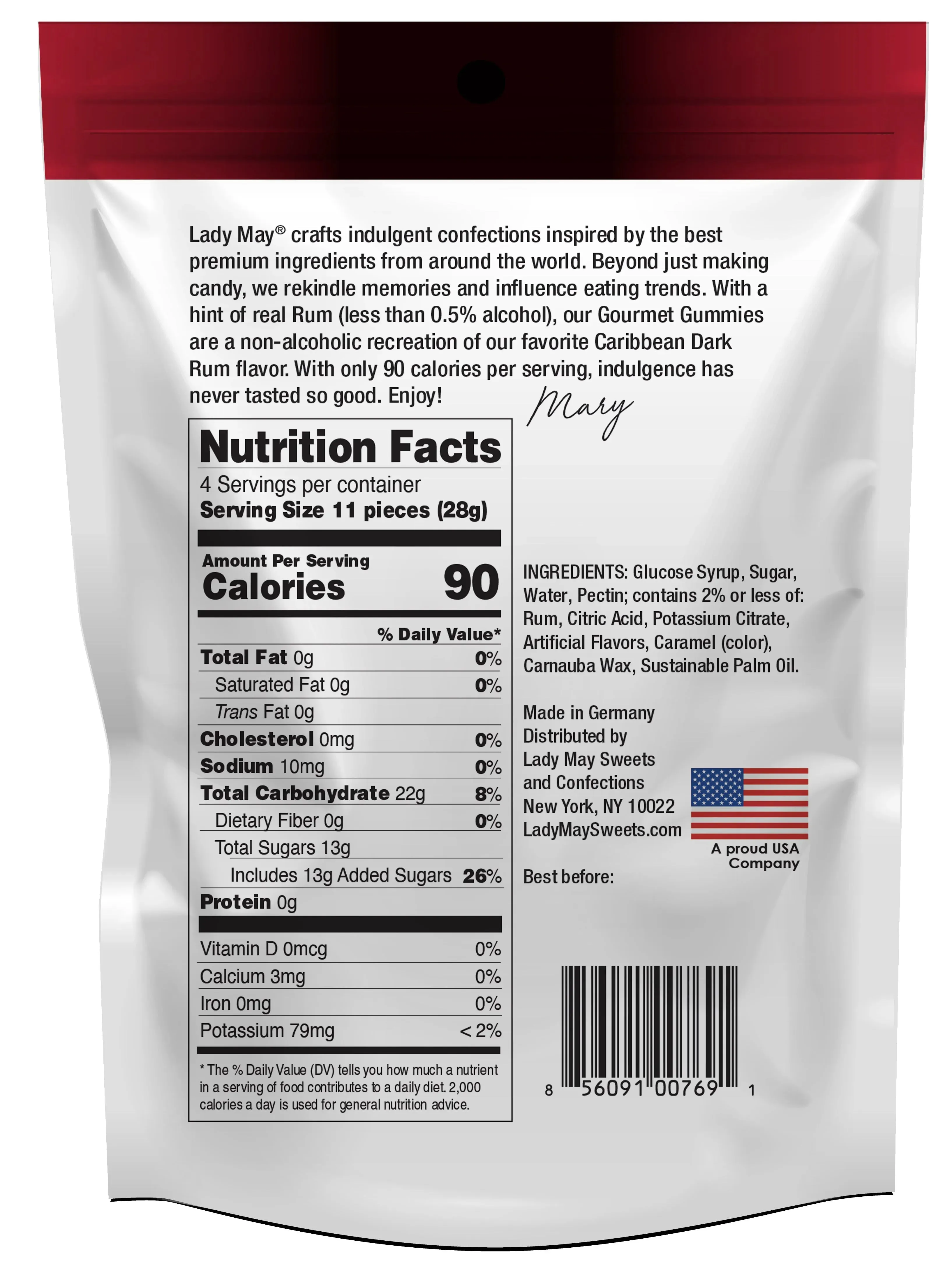 Lady May Sweets Vegan Gourmet Dark Rum Gummies - Image 3
