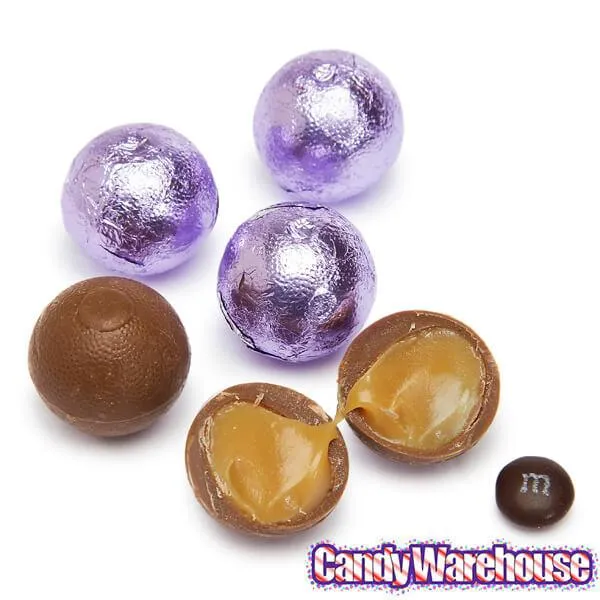 Palmer Foiled Caramel Filled Chocolate Candy Balls - Lavender: 5LB Bag - Image 4