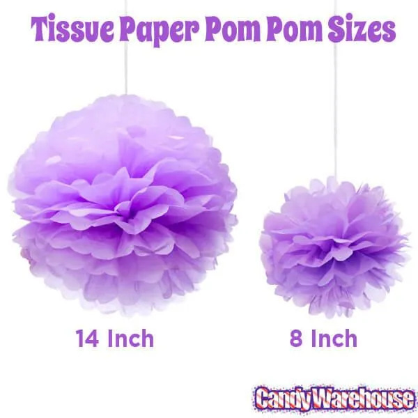 Tissue Paper 14-Inch Pom Pom - Lavender - Image 2