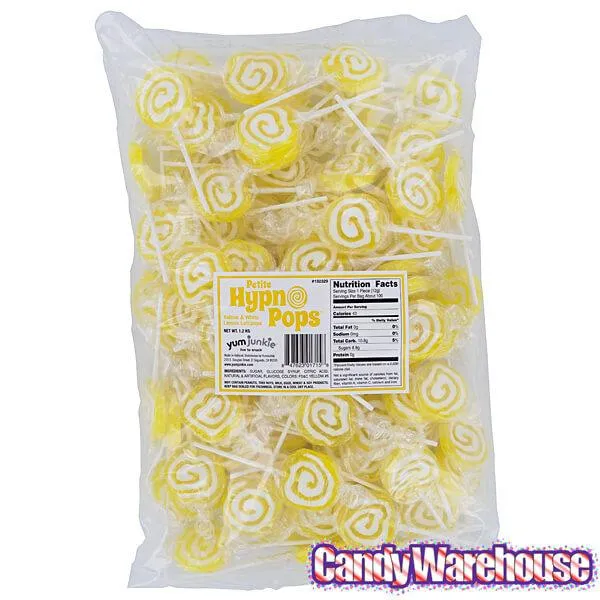 Hypno Pops Petite Swirled Lollipops - Lemon: 100-Piece Bag - Image 2