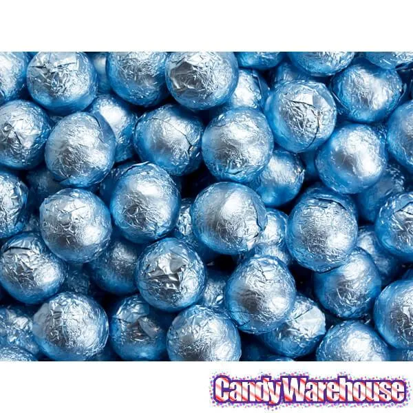 Foiled Milk Chocolate Balls - Light Blue: 2LB Bag - Image 2
