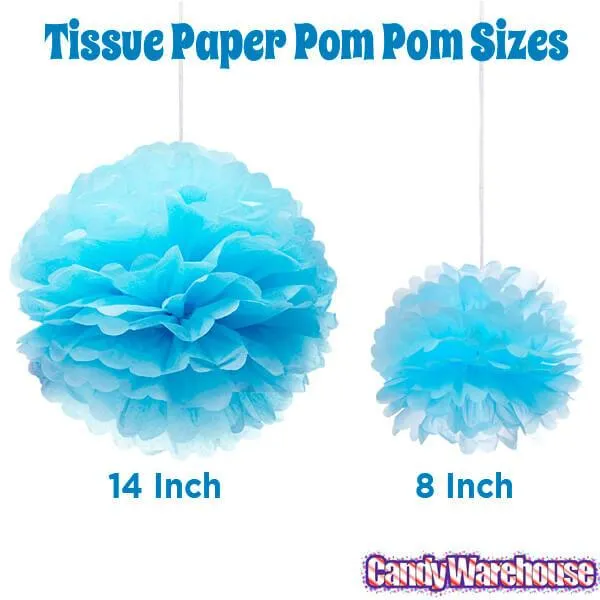 Tissue Paper 8-Inch Pom Pom - Light Blue - Image 2