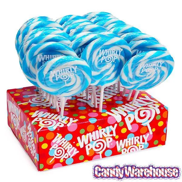 Whirly Pop 1.5-Ounce Swirl Suckers - Light Blue: 24-Piece Display - Image 2