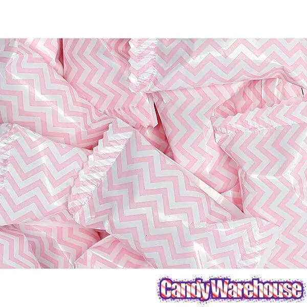 Light Pink Chevron Stripe Wrapped Butter Mint Creams: 108-Piece bag - Image 2