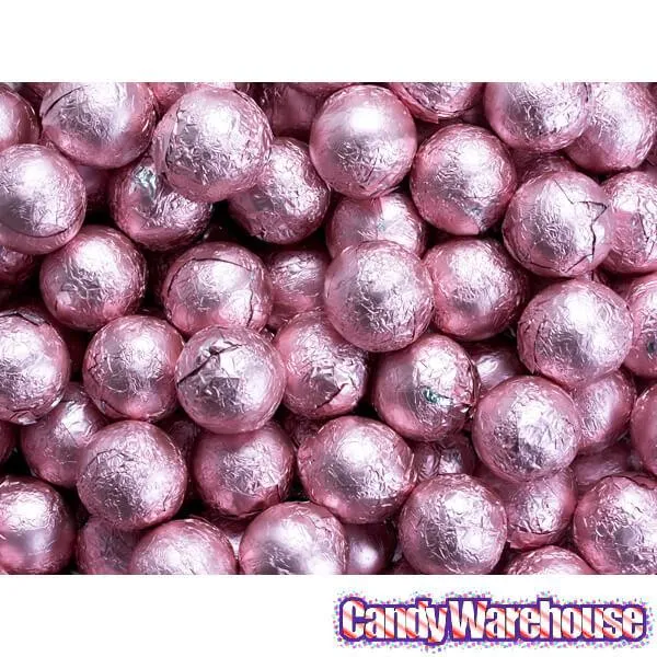 Foiled Milk Chocolate Balls - Light Pink: 2LB Bag - Image 3