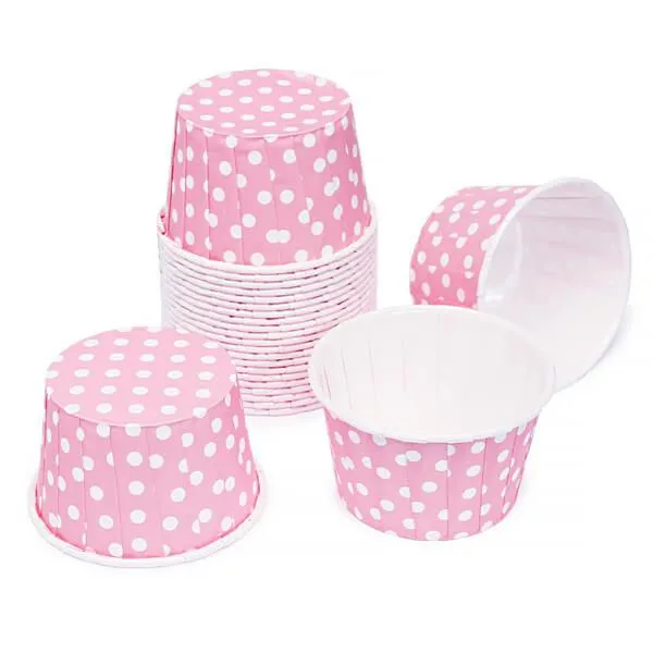 Paper 4-Ounce Candy Cups - Light Pink Polka Dots: 25-Piece Pack - Image 2