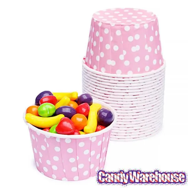 Paper 4-Ounce Candy Cups - Light Pink Polka Dots: 25-Piece Pack - Image 3