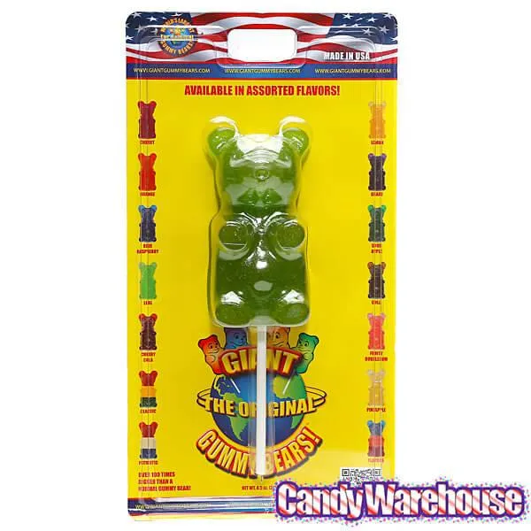 Giant Gummy Bear on a Stick - Lime - Image 2