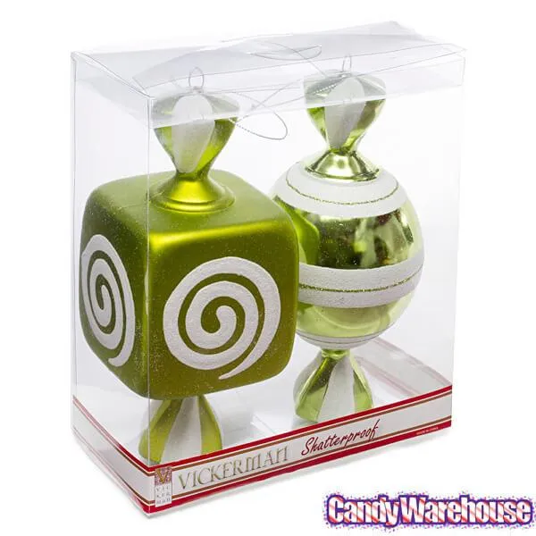 Lime Green Large Candy Ornaments - 8 Inch: 2-Piece Box - Image 2