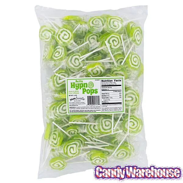 Hypno Pops Petite Swirled Lollipops - Lime: 100-Piece Bag - Image 2