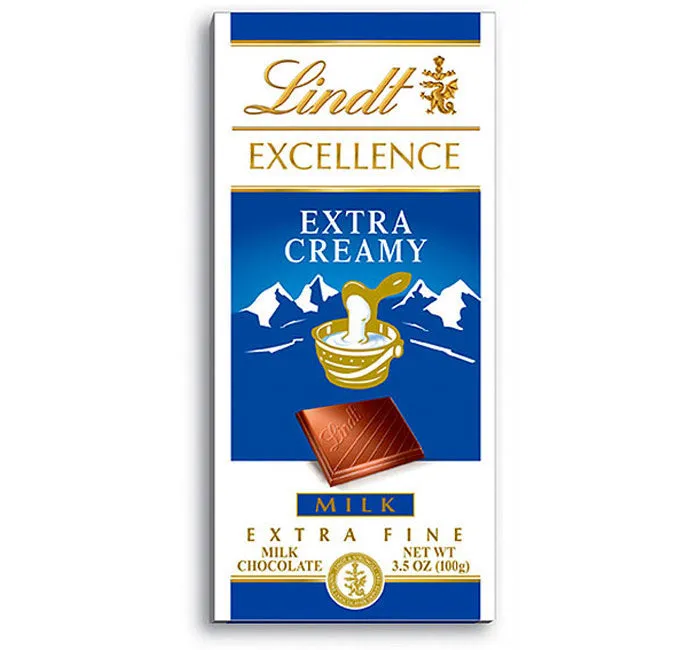 Lindt Excellence Extra Creamy Milk Chocolate Bars: 12-Piece Box