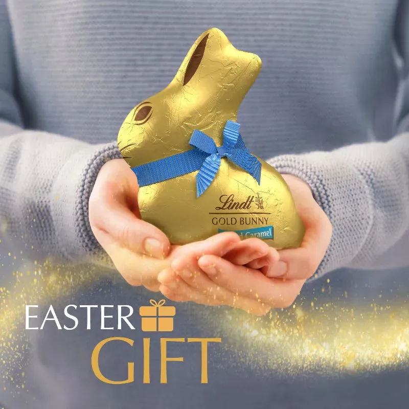 Lindt Gold Foiled 3.5-Ounce Salted Caramel Easter Bunny - Image 3