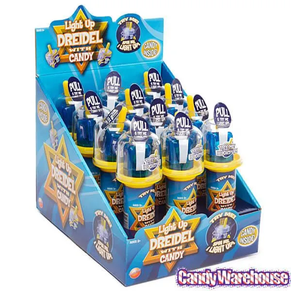 Lite-Up Dreidel Candy Tops: 12-Piece Display - Image 4