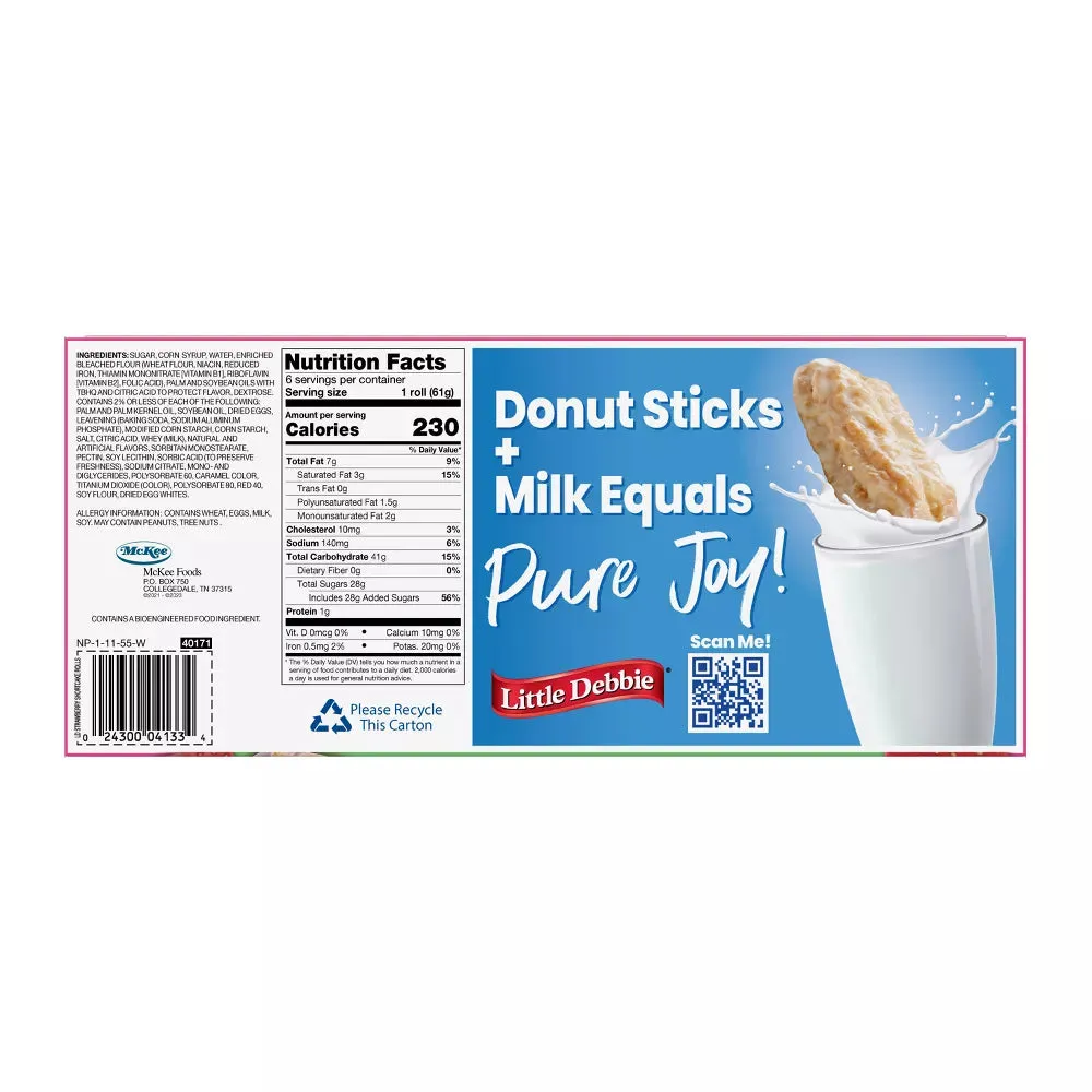Little Debbie Strawberry Shortcake Rolls: 6-Piece Box - Image 2