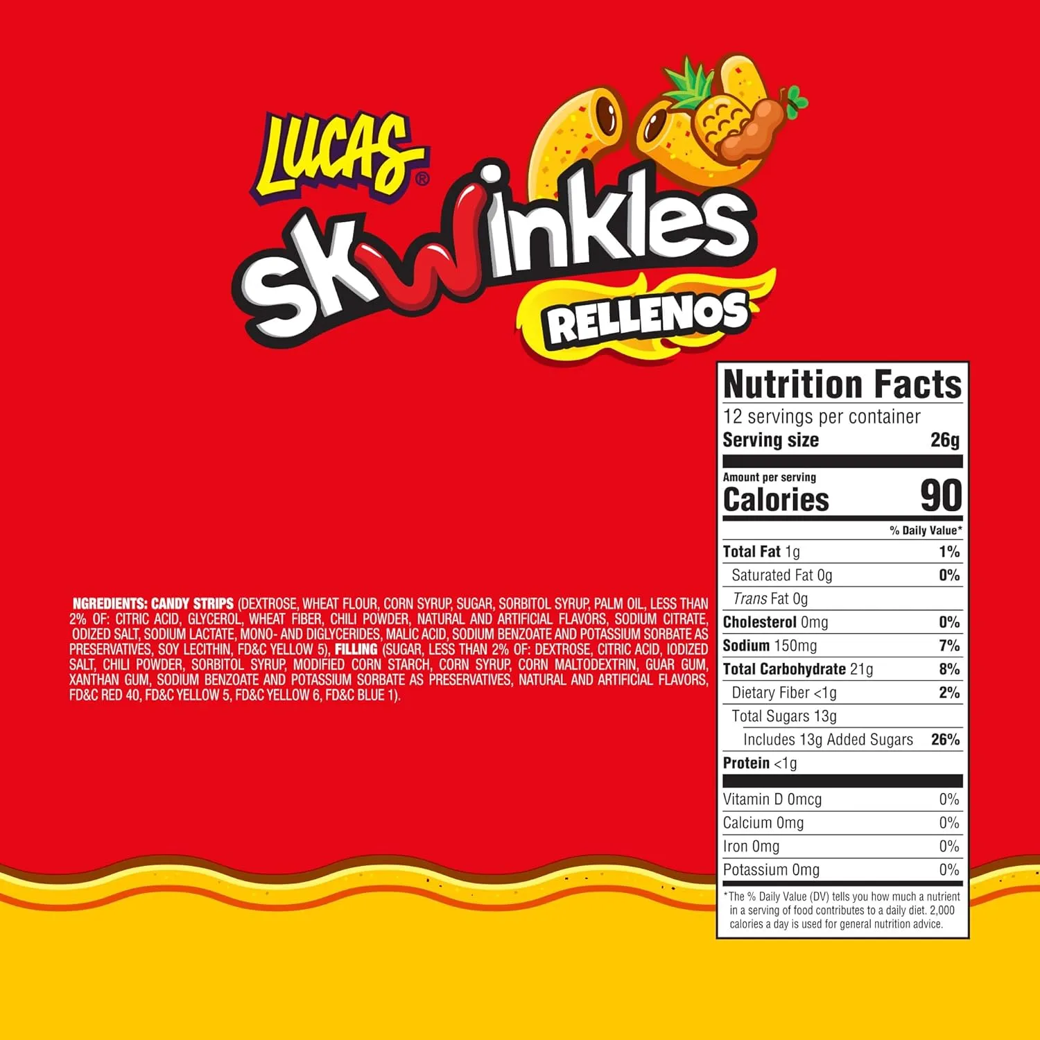 Lucas Skwinkles Rellenos Pina Pineapple Packs: 12-Piece Box - Image 3