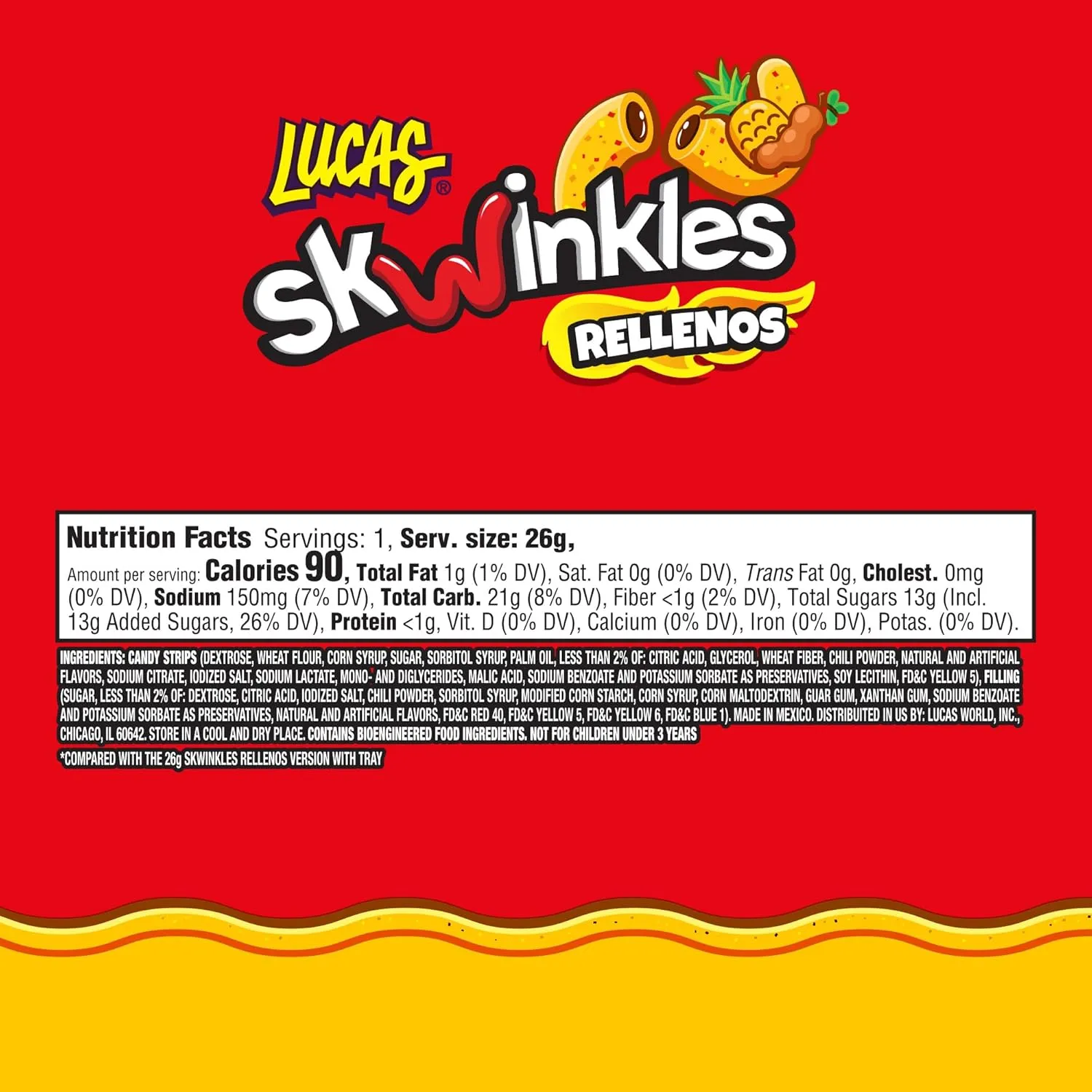 Lucas Skwinkles Rellenos Pina Pineapple Packs: 12-Piece Box - Image 4