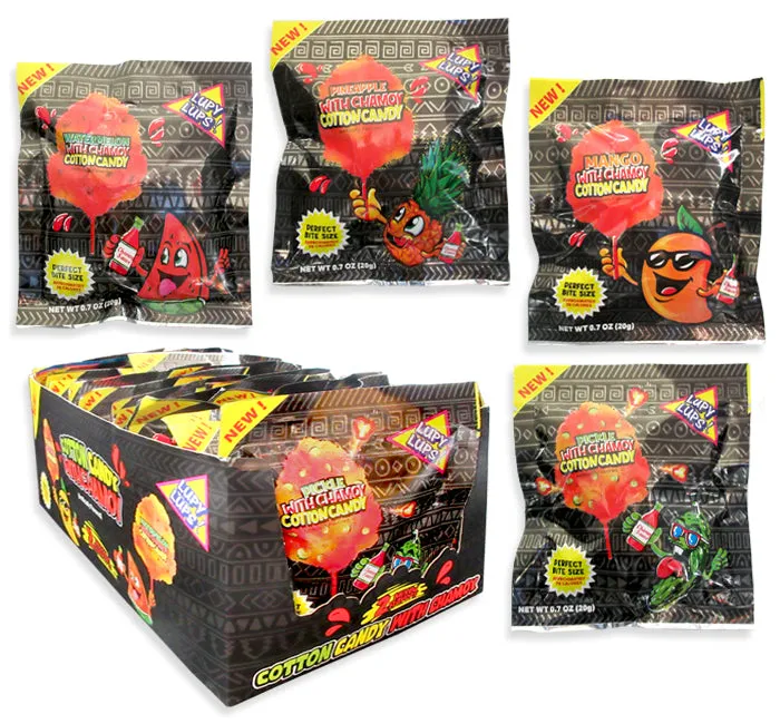 Lupy Lups Chamoy Cotton Candy Mini Bags: 24-Piece Box