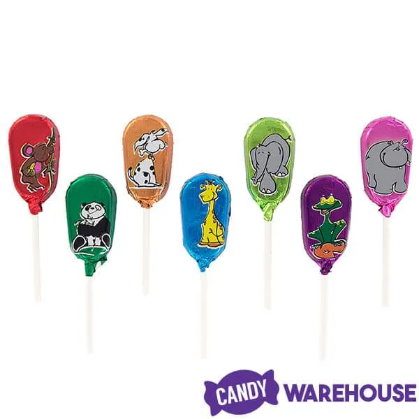 Madelaine Animal Foiled Milk Chocolate Lollipops: 36-Piece Display - Image 3