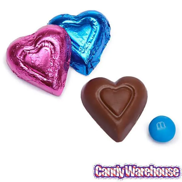 Madelaine Assorted Colors Foiled Milk Chocolate Hearts: 5LB Bag - Image 3