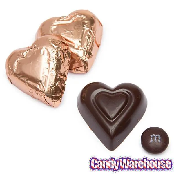 Madelaine Bronze Foiled Dark Chocolate Hearts: 10LB Box - Image 2