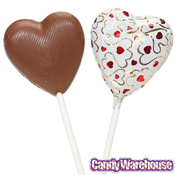 Madelaine Foiled Chocolate Heart Pops: 24-Piece Display - Image 3