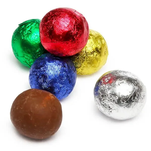 Madelaine Christmas Foiled Crisp Chocolate Balls: 10LB Case