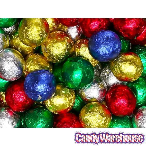 Madelaine Christmas Foiled Crisp Chocolate Balls: 10LB Case - Image 2