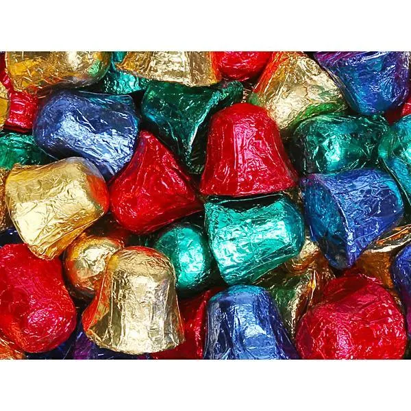 Madelaine Christmas Foiled Chocolate Bells - Dark: 10LB Bag