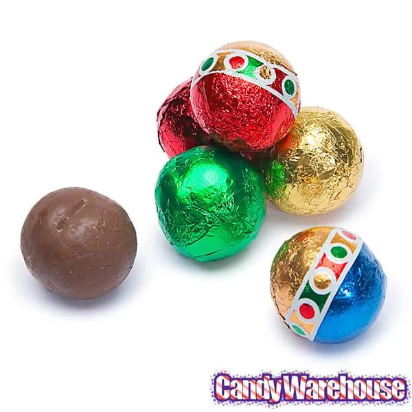 Madelaine Christmas Foiled Milk Chocolate Balls 2-Ounce Mesh Bags: 24-Piece Tub - Image 3