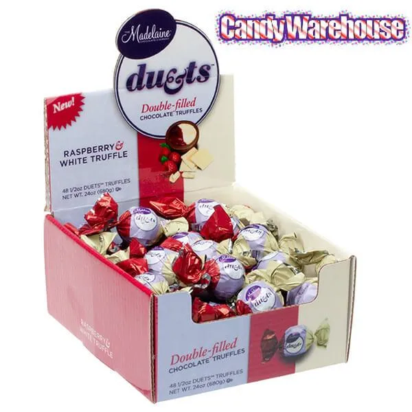 Madelaine Duets White Chocolate & Raspberry Filled Chocolate Truffles: 48-Piece Box - Image 4