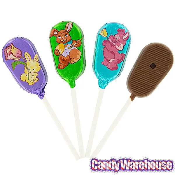 Madelaine Easter Foiled Milk Chocolate Lollipops: 36-Piece Display - Image 3