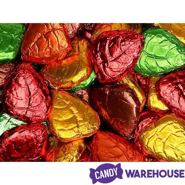 Madelaine Foiled Milk Chocolate Autumn Leaves Candy: 10LB Case - Image 3
