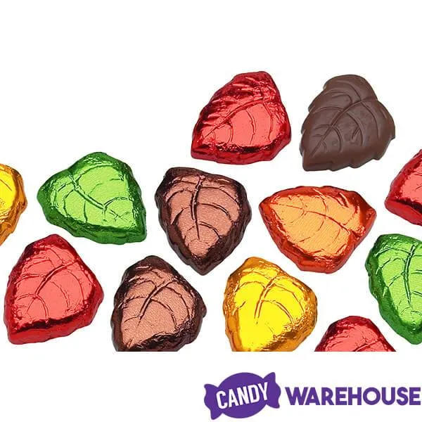 Madelaine Foiled Milk Chocolate Autumn Leaves Candy: 10LB Case - Image 4